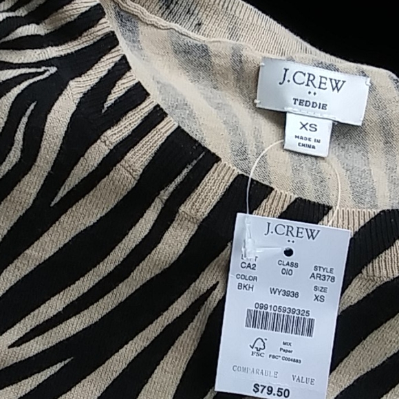 Y2K Zebra Print Teddie Sweater Top - Picture 5 of 6